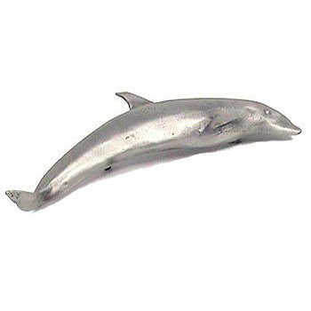 Dolphin Pull (Swimming Right) in Pewter with Bronze Wash