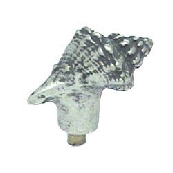 Large Conch Shell Knob in Black with Steel Wash