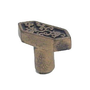 6-Sided Asian Knob in Pewter with Bronze Wash