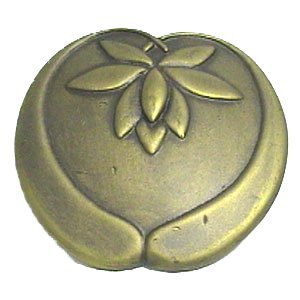 Asian Lotus Flower Knob Extra-Large in Black with Terra Cotta Wash