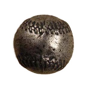 Baseball Knob in Pewter with Verde Wash
