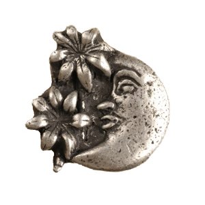 Moon and Palms Knob in Pewter Matte