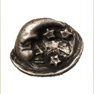 Solar Knob (Stars Right) in Bronze with Verde Wash
