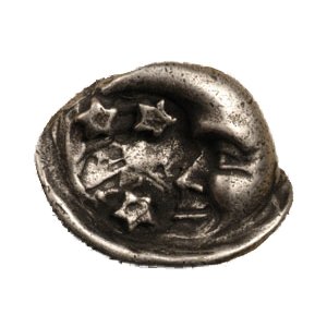 Solar Knob (Stars Left) in Bronze with Black Wash