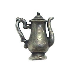 Coffee Pot Knob (Spout Right) in Pewter with Terra Cotta Wash