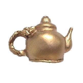 Tea Pot Knob (Spout Right) in Black with Steel Wash