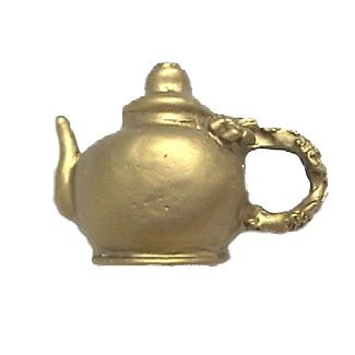 Tea Pot Knob (Spout Left) in Pewter with White Wash