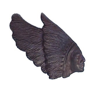 Indian Chief Knob (Side View) in Bronze with Black Wash