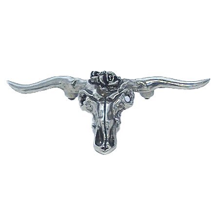 Long Horn Skull Pull in Bronze with Black Wash