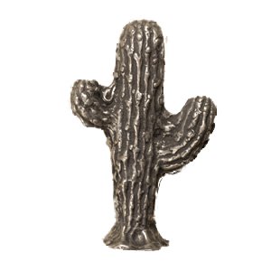 Saguaro Cactus Knob in Pewter with White Wash