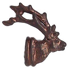 Elk Head Knob (Small Facing Right) in Bronze with Copper Wash