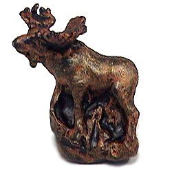 Moose on Mountain Knob (Facing Left) in Pewter with Maple Wash