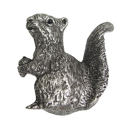Squirrel Pull (Facing Left) in Pewter with Bronze Wash