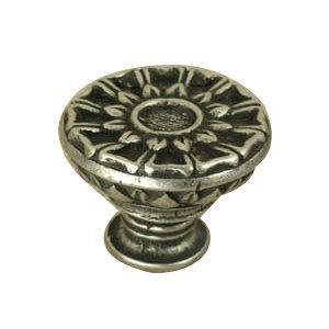 Flat Knob - Large in Black with Terra Cotta Wash
