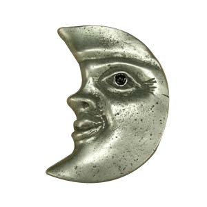 Half Moon Knob (Facing Left) in Bronze with Verde Wash
