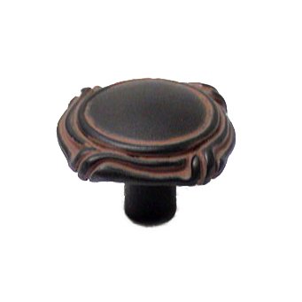 Mai Oui Thin 1 1/2" Knob in Bronze with Verde Wash