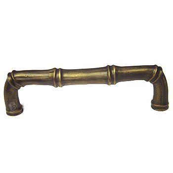 Bamboo 6" Center Oversized Pull in Pewter with Terra Cotta Wash