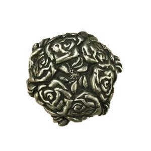 Small Roses and Lace Knob in Pewter with Bronze Wash