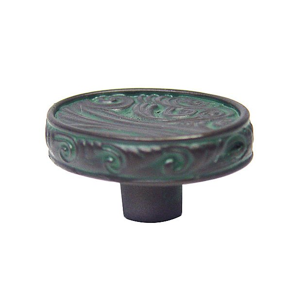Surf Oval Knob in Pewter with Cherry Wash