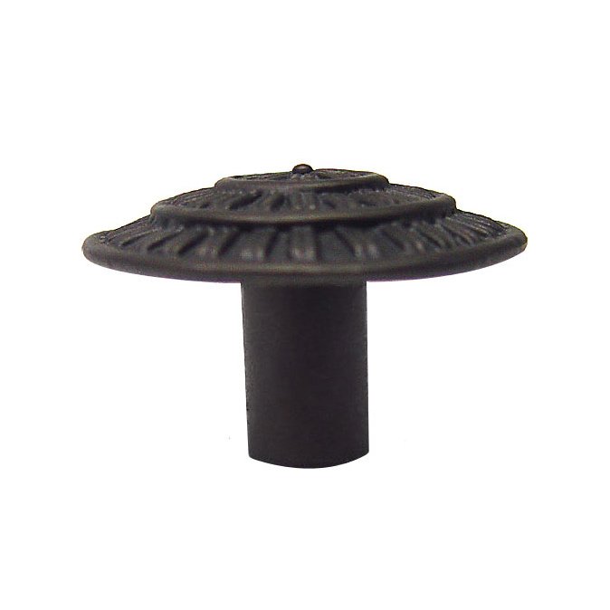 Maki Round Knob in Rust with Black Wash