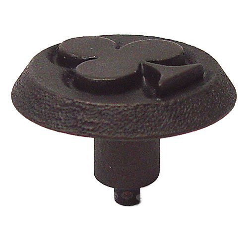 Clubs Knob in Black with Chocolate Wash