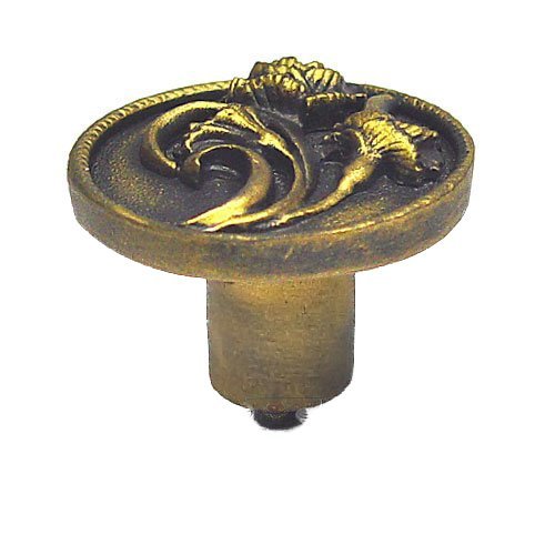 Carnation Right Knob in Black with Chocolate Wash