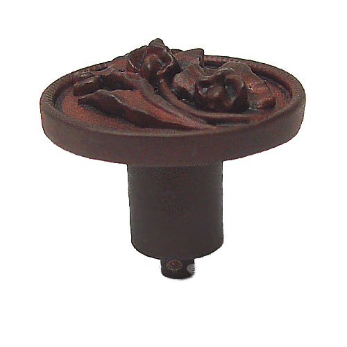 Iris Left Knob in Pewter with Cherry Wash