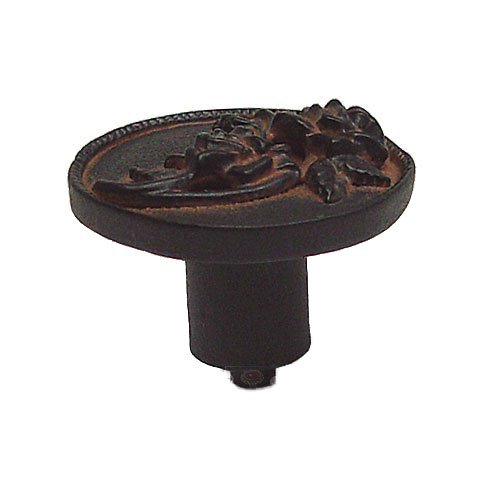 Roses Right Knob in Brushed Natural Pewter