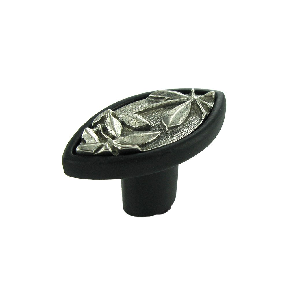 1 5/8" Knob in Black with Pewter Bright Inset