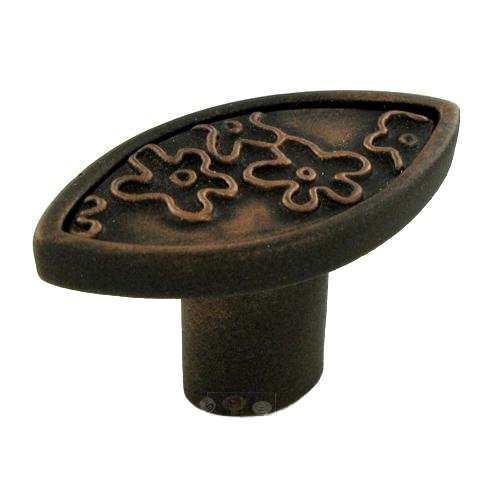 1 5/8" Knob in Pewter with Terra Cotta Wash