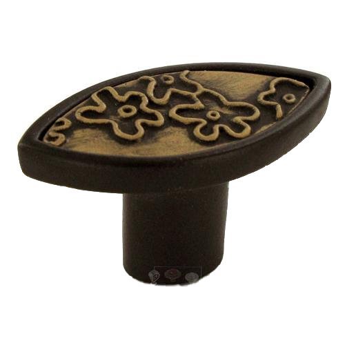 1 5/8" Knob in Black with Antique Gold Inset