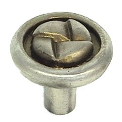 Dijon Dot Knob - 1 3/8" in Pewter with Verde Wash
