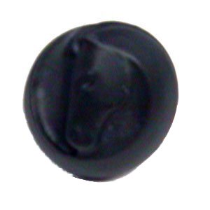 Dynasty I Horse Head Knob (Left) in Black with Terra Cotta Wash