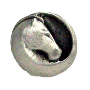 Dynasty I Horse Head Knob (Right) in Pewter with Verde Wash