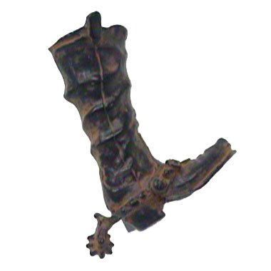 Fancy Footwear Cowboy Boot & Spur Pull ( Left ) - 3" in Pewter with Verde Wash