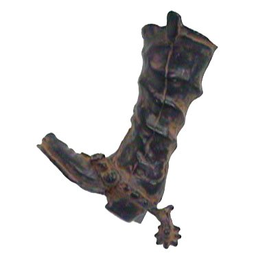 Fancy Footwear Cowboy Boot & Spur Pull ( Right ) - 3" in Pewter with Terra Cotta Wash