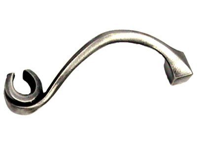 "Good Luck" Horse Shoe Pull (Left) - 4" in Pewter with White Wash