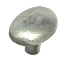 Oval Knob in Pewter with White Wash