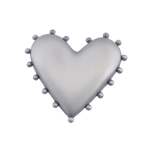Beaded Heart Knob in Pewter