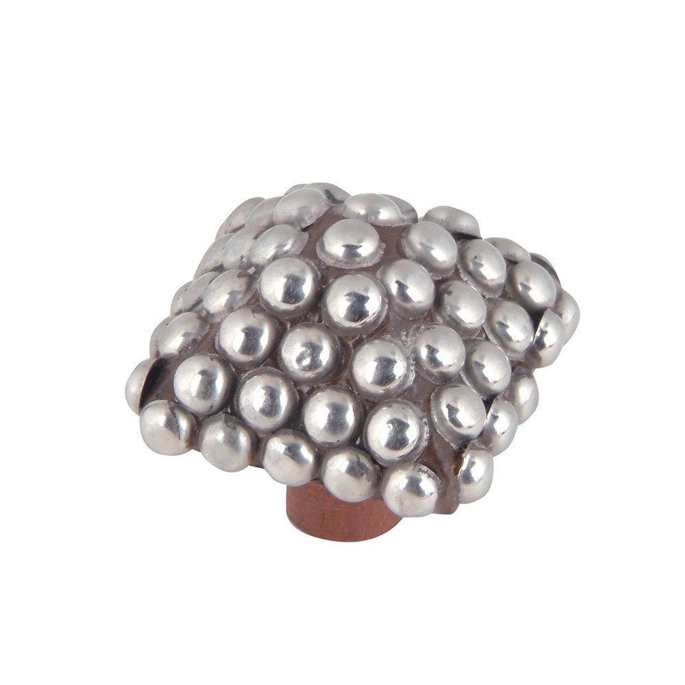 Small Studded Pyramid Knob in Mango and Silver