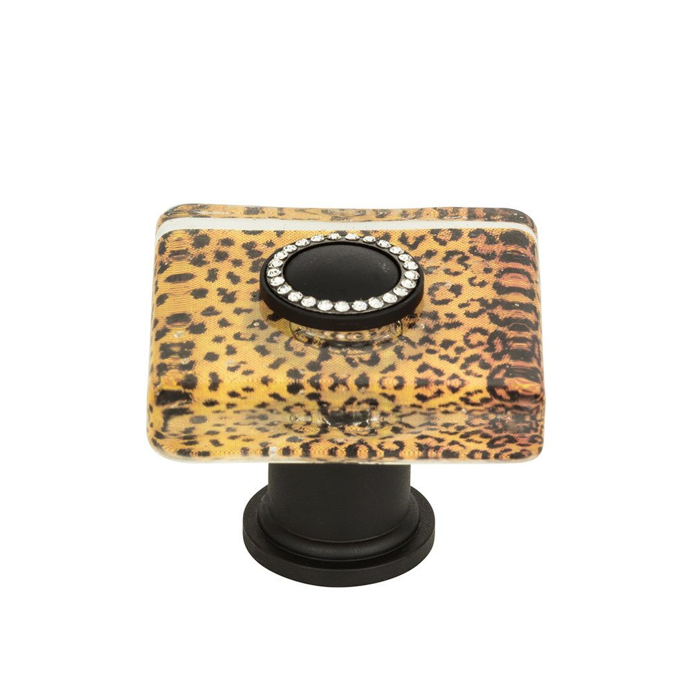 1 1/2" Cheetah Square Knob in Matte Black