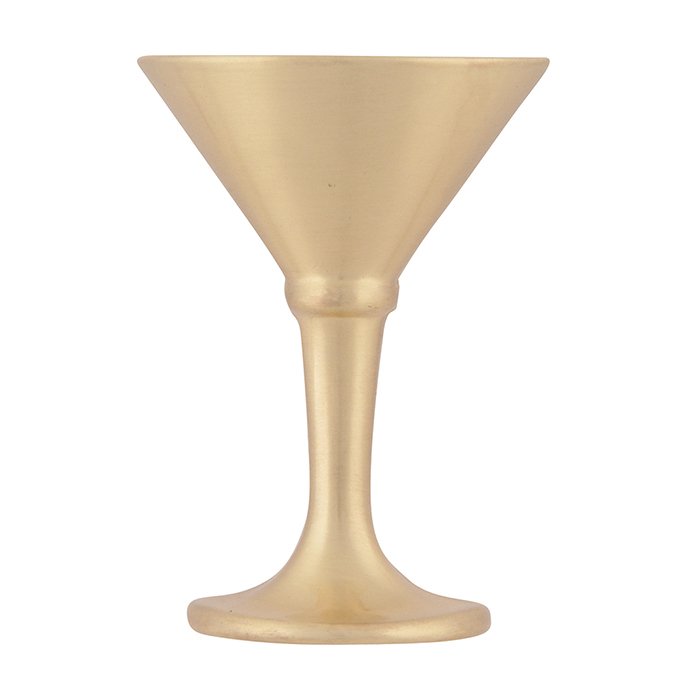 Martini Glass Knob in Satin Brass
