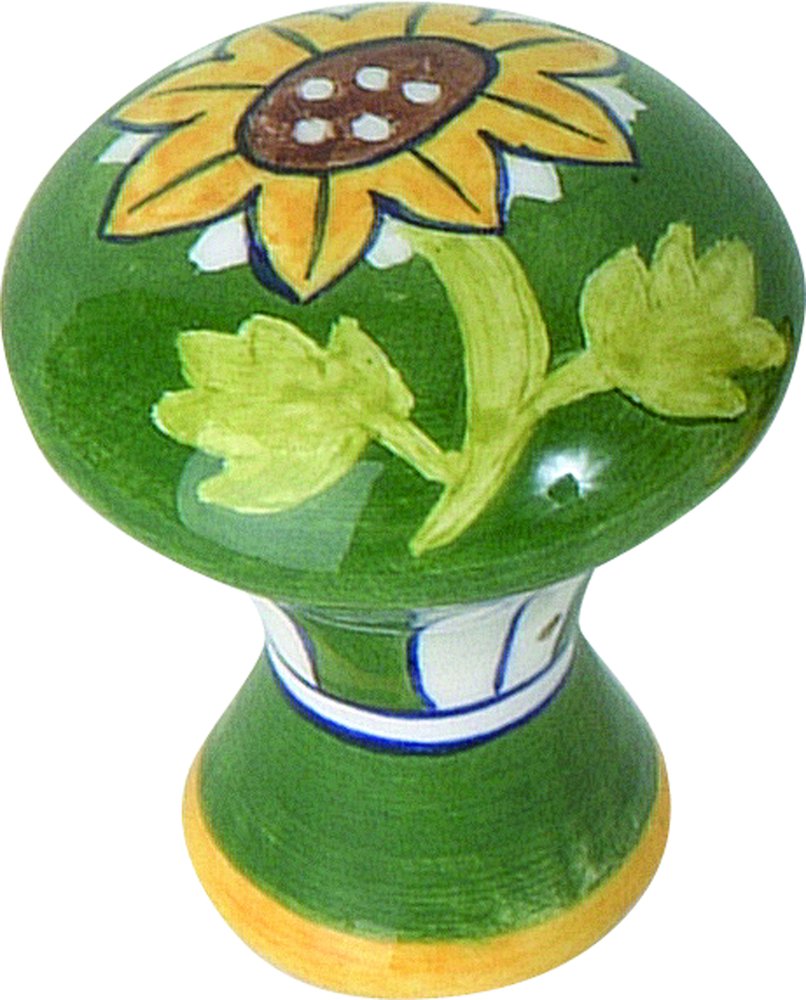 1 1/2" Yellow Sunflower Knob in Ceramic