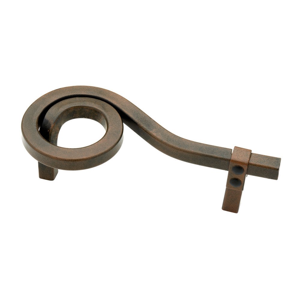 Pull Swirl 3 1/2" (89mm) Centers Steel Rusted Iron