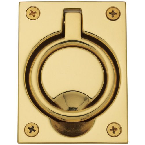 3 5/16" Recessed Ring Pull in Polished Brass