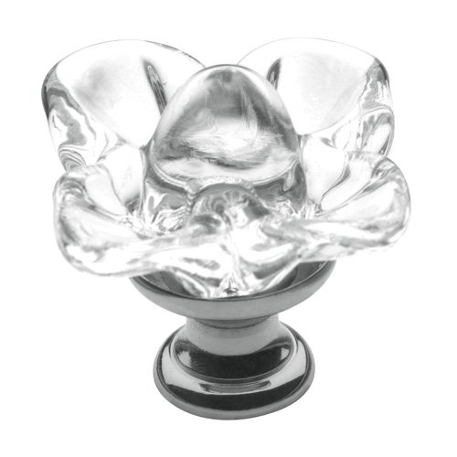 1 3/16" Diameter Flower Crystal Knob in Polished Chrome