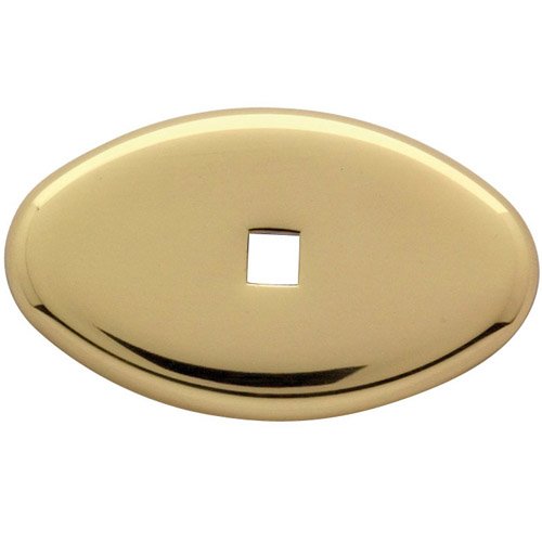 Oval Knob Backplate in Polished Brass