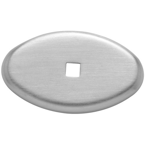 Oval Knob Backplate in Satin Chrome