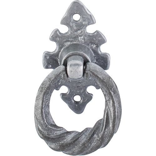 Tudor Ring Pull W/ Vertical Backplate in Pewter Light