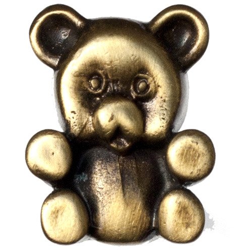 Teddy Bear Knob in Antique Brass